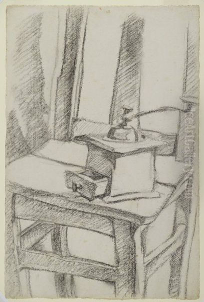 The Coffee Grinder (Le Moulin a Cafe) Oil Painting by Juan Gris