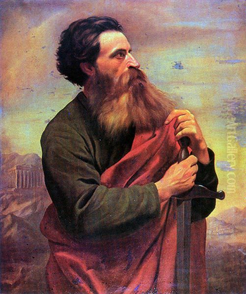 Apostolo Sao Paulo Oil Painting by Jose Ferraz De Almeida Junior