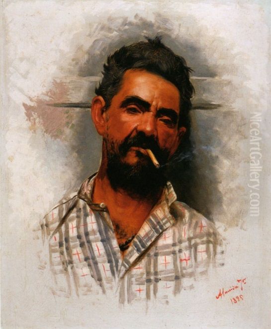 Caipira Pitando Oil Painting by Jose Ferraz De Almeida Junior