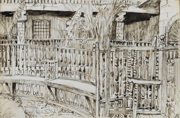 Jardin des derviches tourneurs au Caire Oil Painting by James Jacques Joseph Tissot