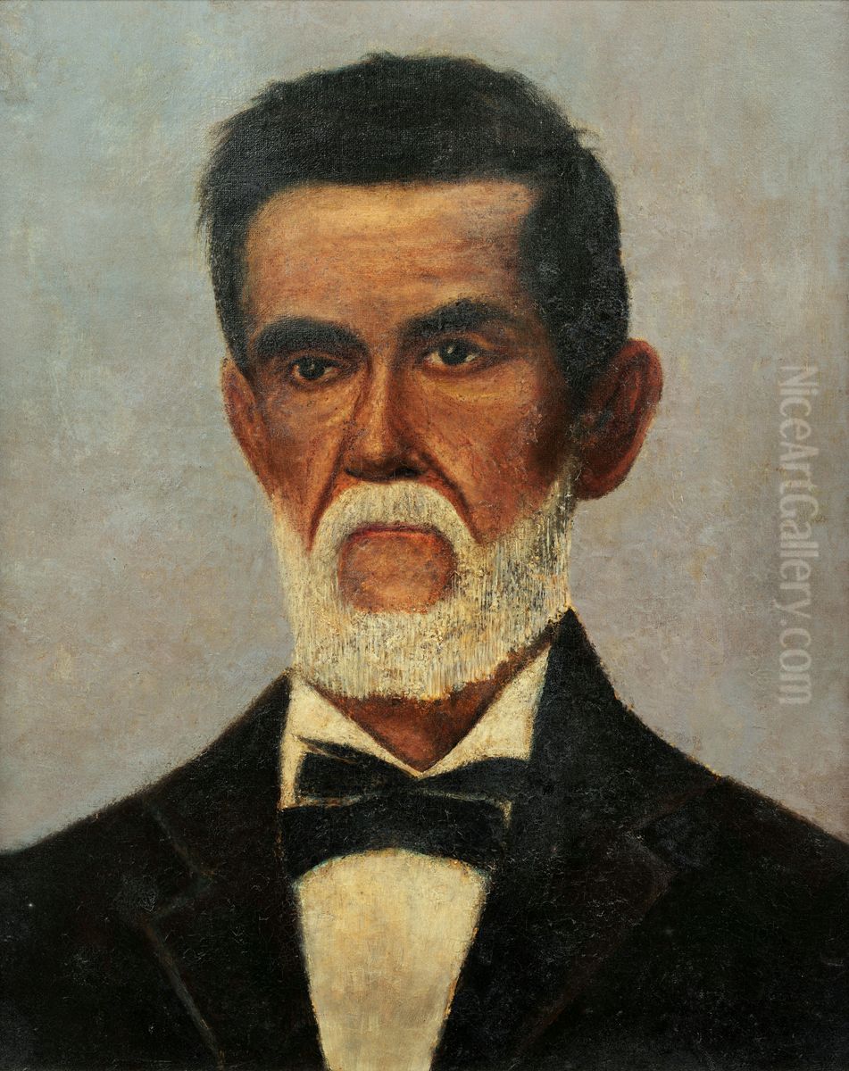 Jose Ferraz de Almeida (The artist's father) Oil Painting by Jose Ferraz De Almeida Junior