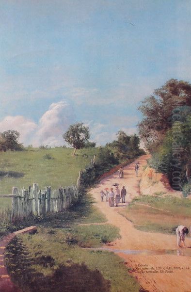 A estrada Oil Painting by Jose Ferraz De Almeida Junior