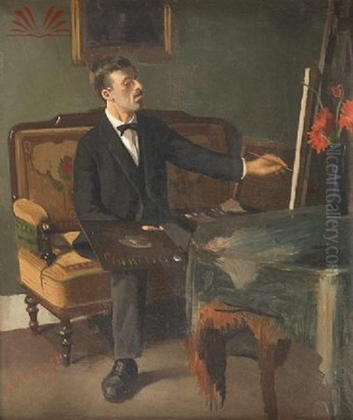 O pintor) Oil Painting by Jose Ferraz De Almeida Junior