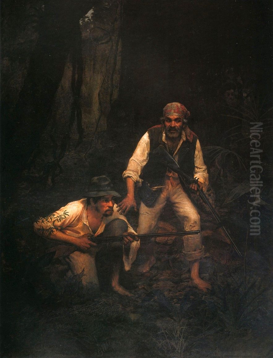 Decoying Countrymen Oil Painting by Jose Ferraz De Almeida Junior