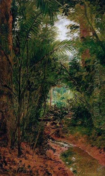 Landscape at the Rio das Pedras Oil Painting by Jose Ferraz De Almeida Junior