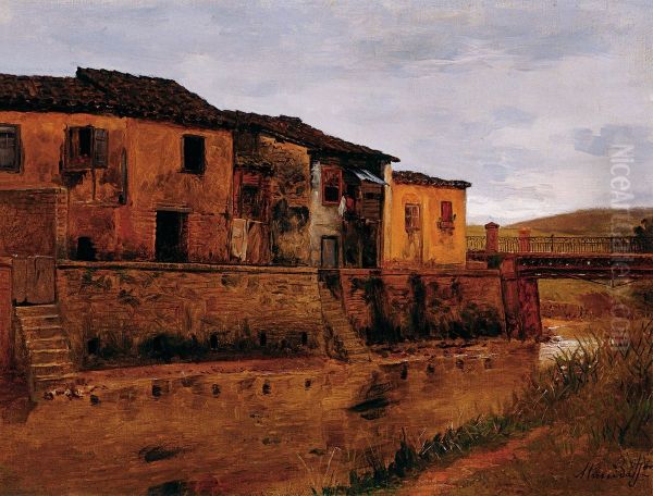 Ponte da Tabatinguera Oil Painting by Jose Ferraz De Almeida Junior