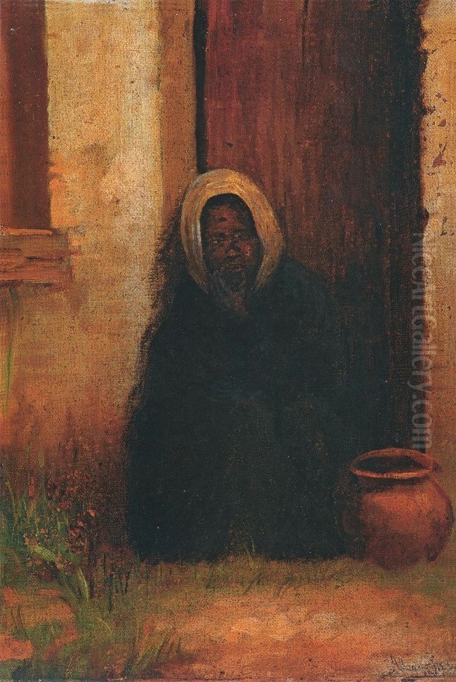 Black woman Oil Painting by Jose Ferraz De Almeida Junior