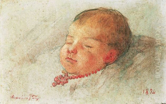 Boy Oil Painting by Jose Ferraz De Almeida Junior