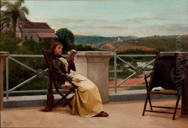 Reading Oil Painting by Jose Ferraz De Almeida Junior
