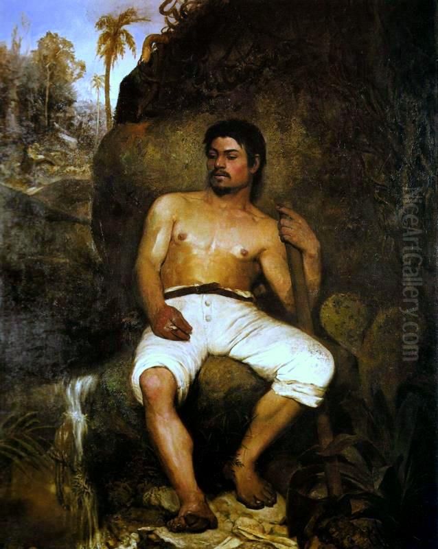 The Brazilian lumberjack Oil Painting by Jose Ferraz De Almeida Junior The Brazilian lumberjack Oil Painting by Jose Ferraz De Almeida Junior