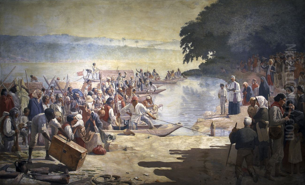 Partida da Moncao Oil Painting by Jose Ferraz De Almeida Junior