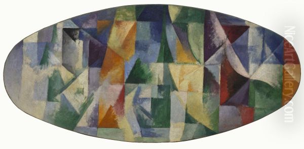 Fenetres ouvertes simultanement Iere partie 3e motif. Oil Painting by Robert Delaunay