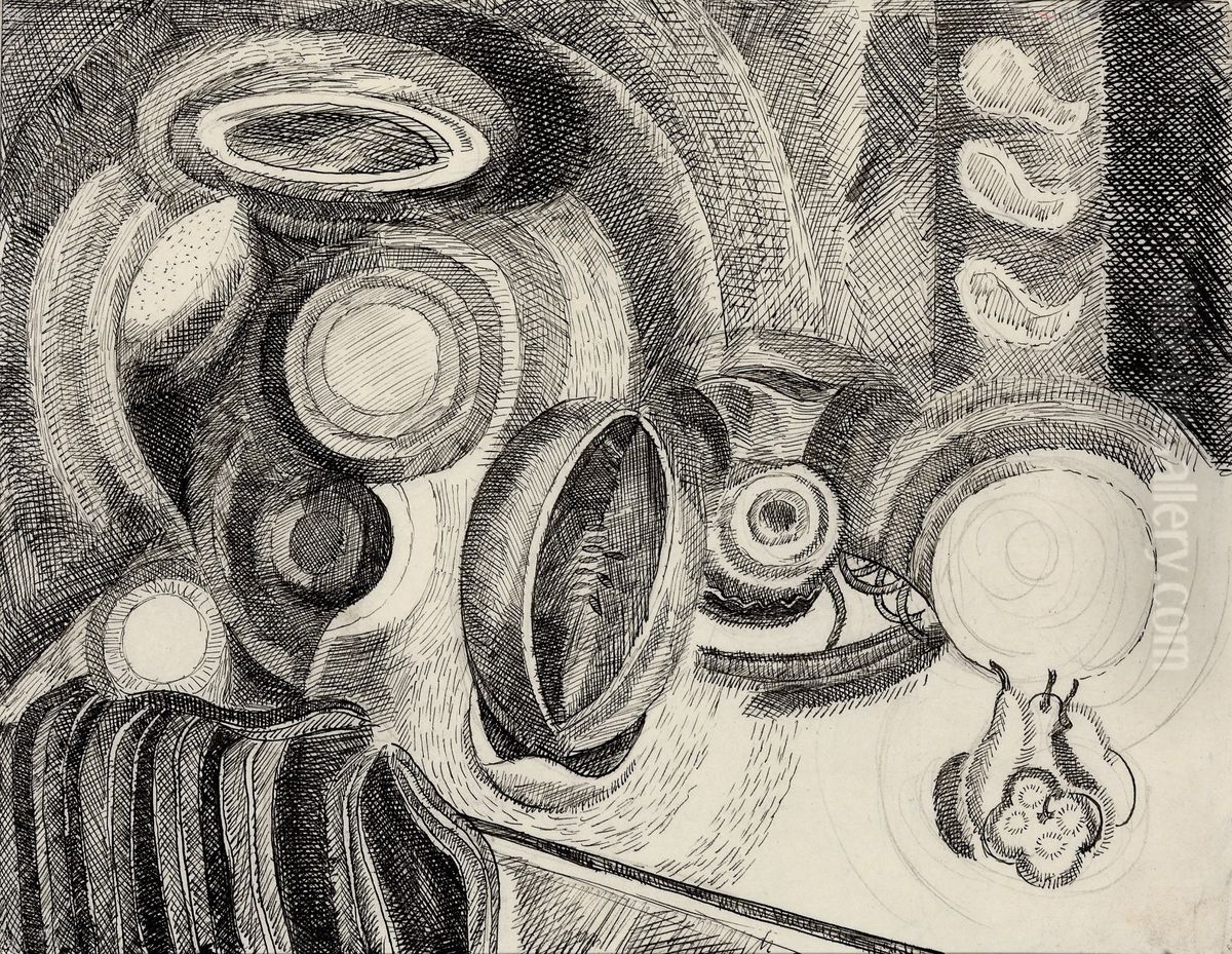 Portuguese Still Life Oil Painting by Robert Delaunay