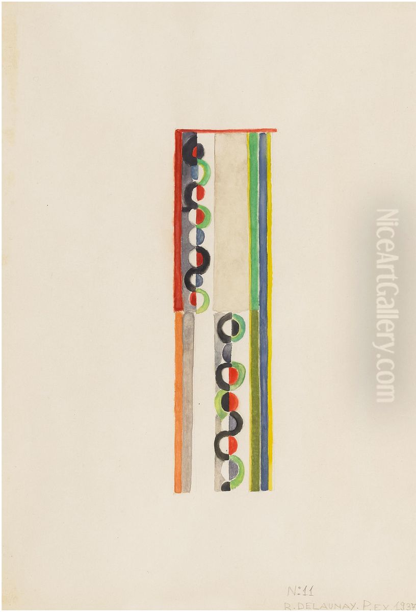 Colored Rhythm Oil Painting by Robert Delaunay