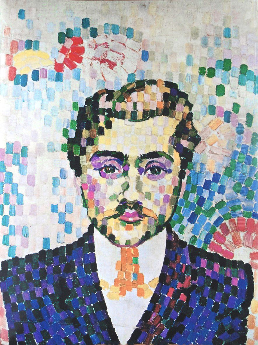 Portrait of Jean Metzinger Oil Painting by Robert Delaunay
