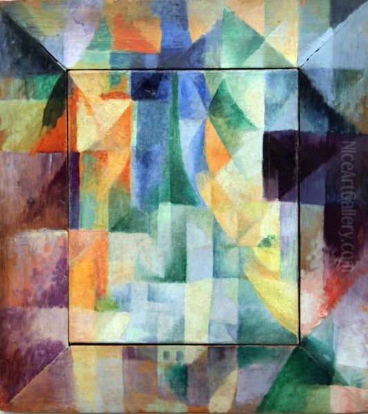 Odnovremennoe Okna Oil Painting by Robert Delaunay