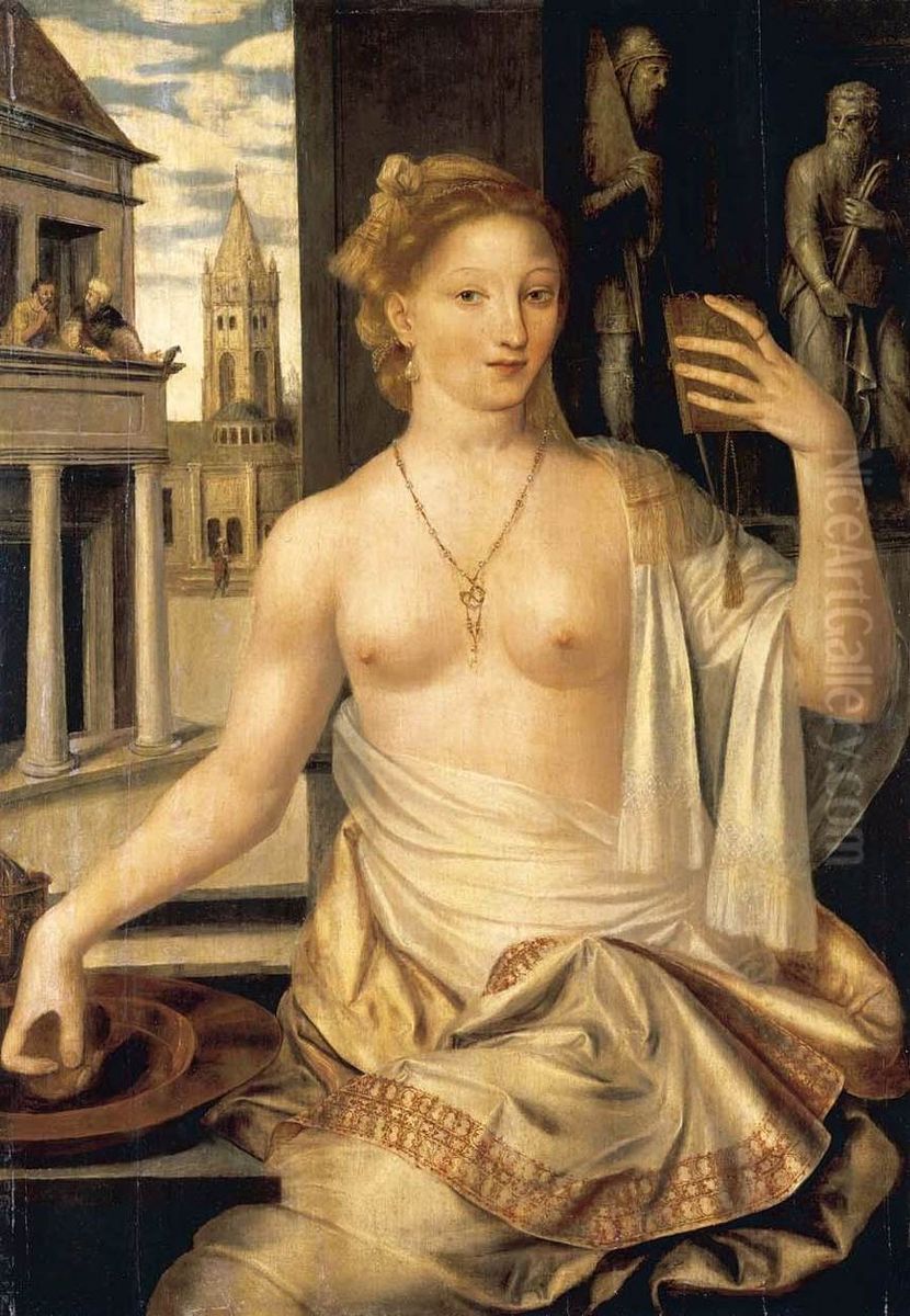 Bathsheba Observed by King David Oil Painting by Jan Matsys