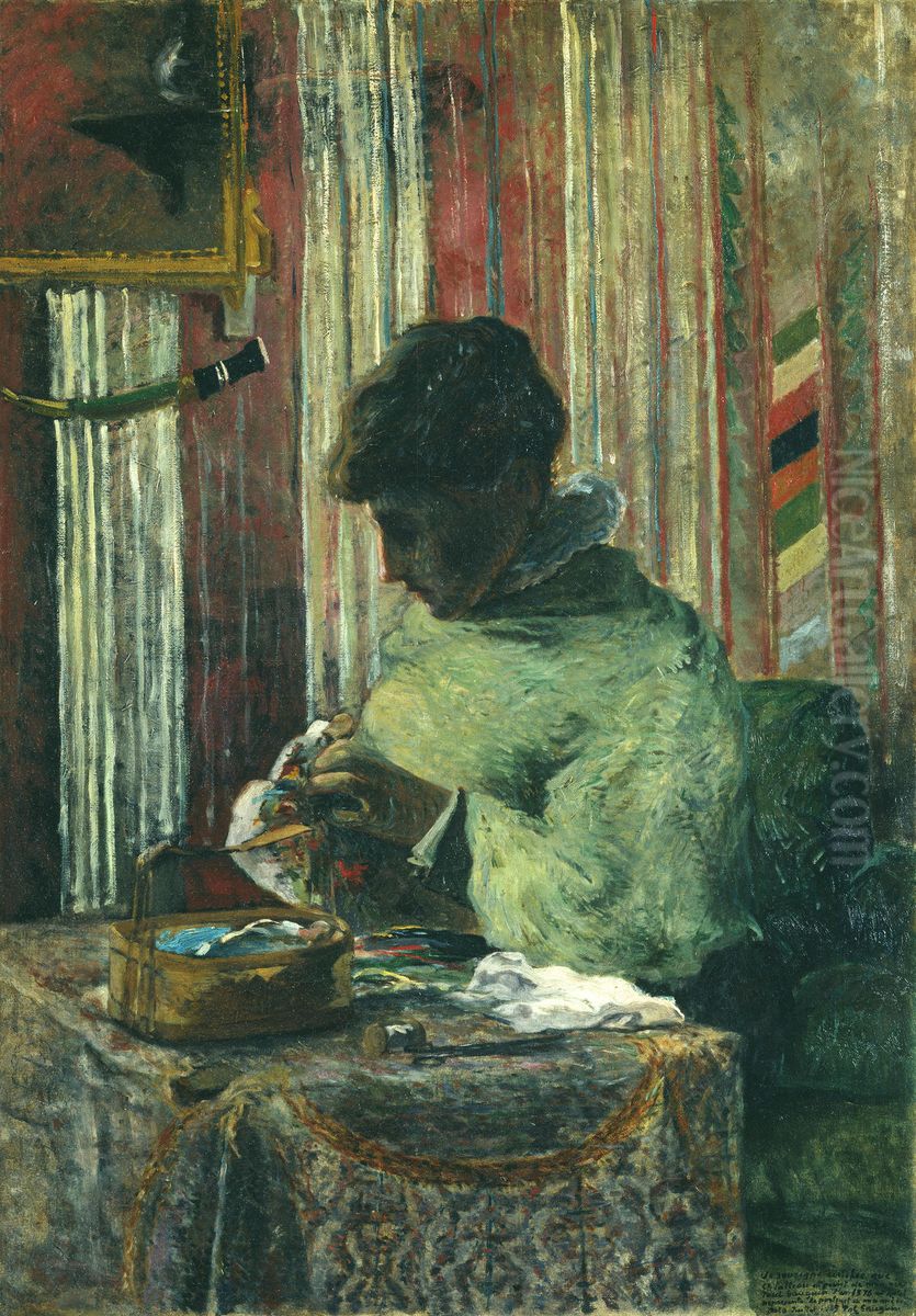 La Brodeuse Oil Painting by Paul Gauguin