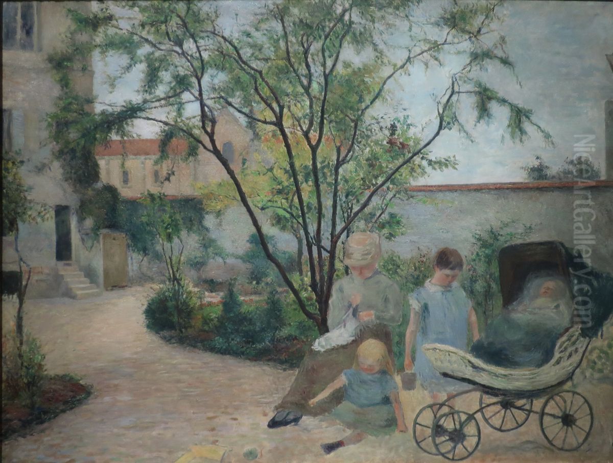 La famille du peintre au jardin, rue Carcel Oil Painting by Paul Gauguin