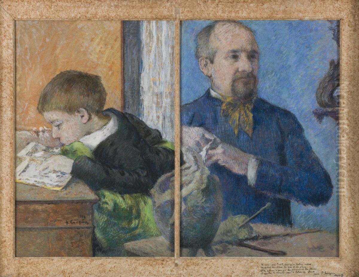 The Sculptor Jean Paul Aube (1837-1916) and his son Emile Oil Painting by Paul Gauguin The Sculptor Jean Paul Aube (1837-1916) and his son Emile Oil Painting by Paul Gauguin