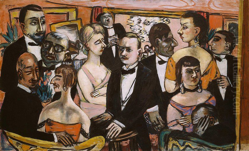 Paris Society Oil Painting by Max Beckmann