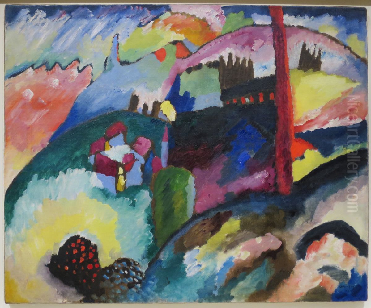 Landscape with Factory Chimney Oil Painting by Wassily Kandinsky