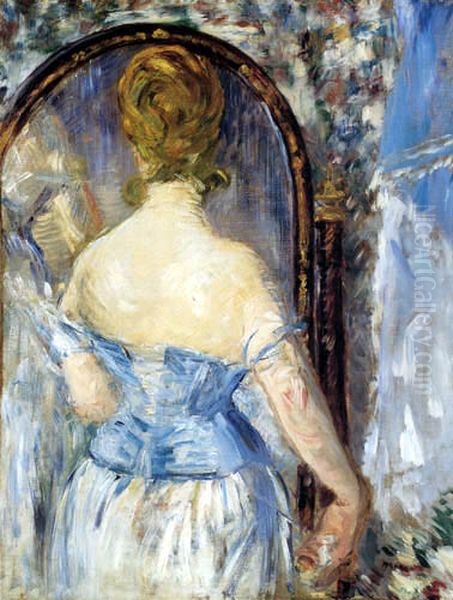 Before a Mirror Oil Painting by Edouard Manet
