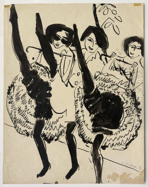 Dancers. Oil Painting by Ernst Ludwig Kirchner