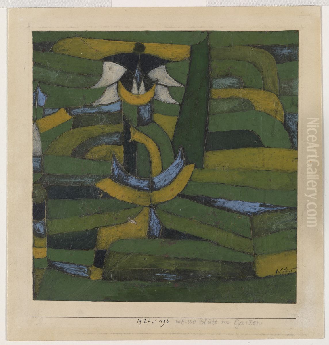 White Blossom in the Garden. Oil Painting by Paul Klee