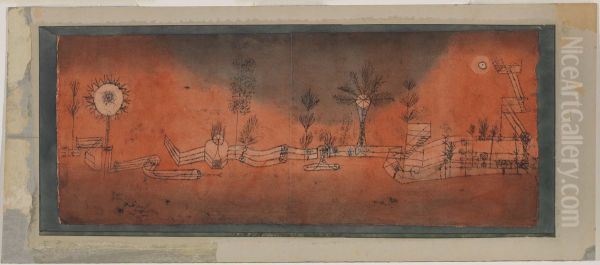 Tropische Garten Kultur. Oil Painting by Paul Klee