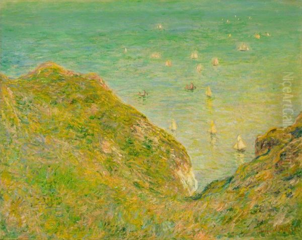 On the Cliff at Pourville Clear Weather Oil Painting by Claude Oscar Monet