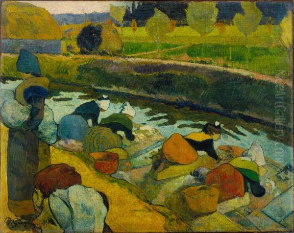 Les Lavandieres a Arles I Oil Painting by Paul Gauguin