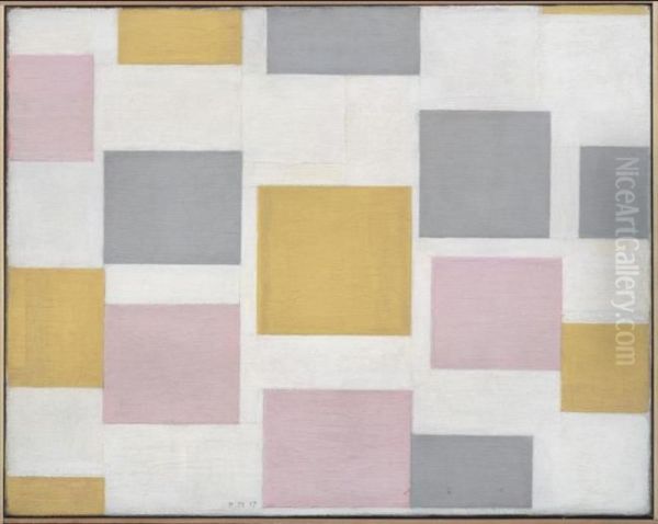 Compositie no.5 Oil Painting by Piet Mondrian