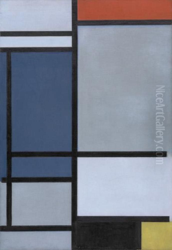 Composition with red, blue, black, yellow and gray Oil Painting by Piet Mondrian