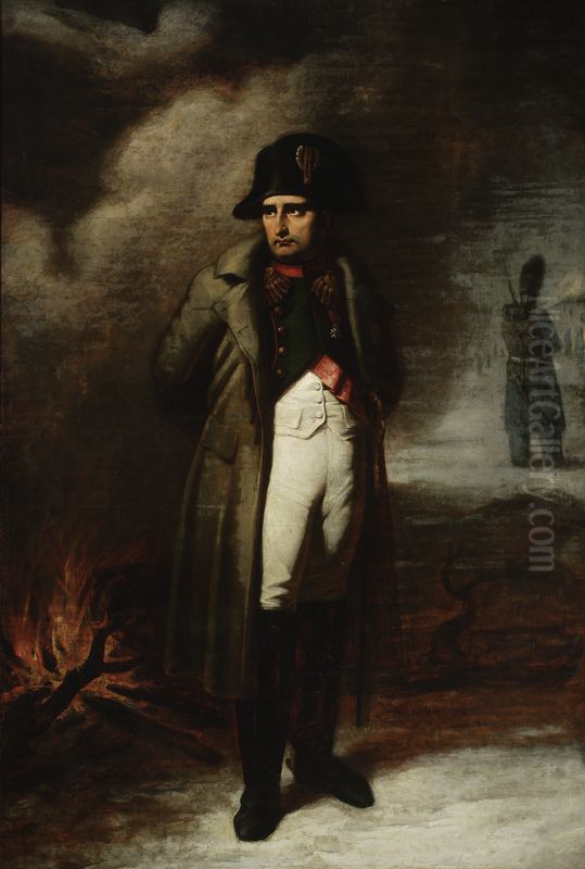 Napoleon przy ognisku Oil Painting by Walenty Wankowicz