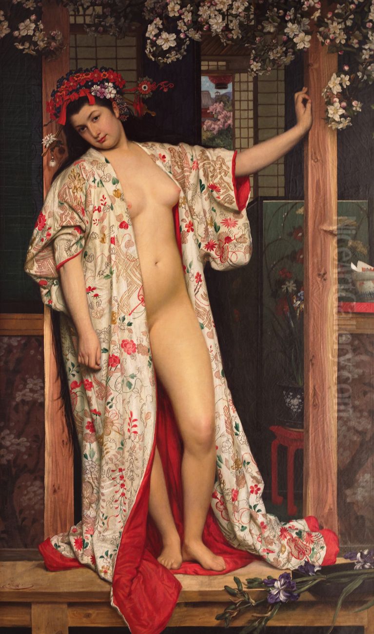 La Japonaise au bain Oil Painting by James Jacques Joseph Tissot