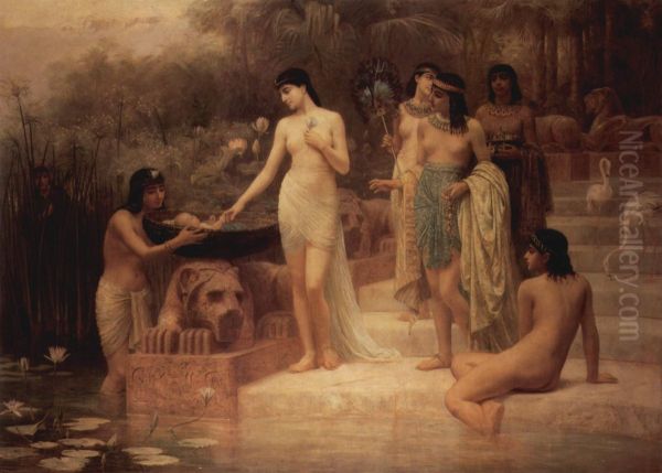 The Discovery of Moses Oil Painting by Edwin Long