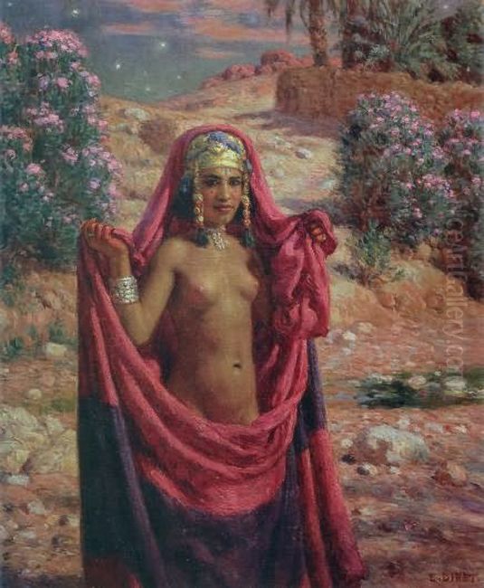 Bather by moonlight Oil Painting by Nasreddine Dinet