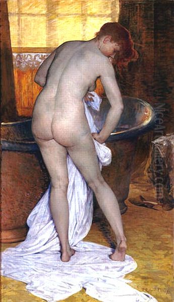 Le Bain Oil Painting by Tony Robert-Fleury