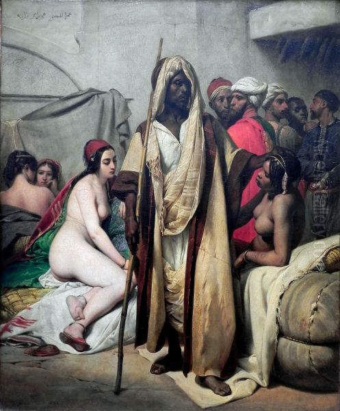 Le Marche d'esclaves Oil Painting by Horace Vernet