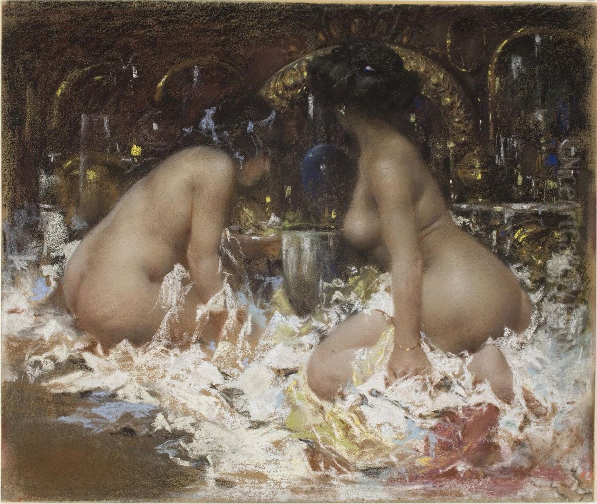 In the Boudoir Oil Painting by Antonio Mancini