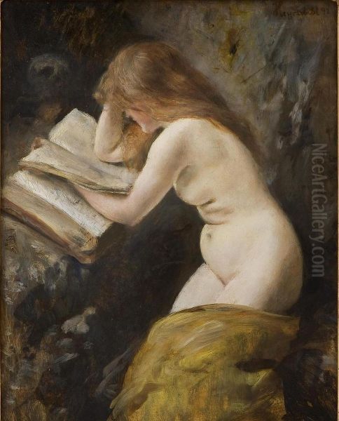 The penitent Mary Magdalene Oil Painting by Hans Heyerdahl