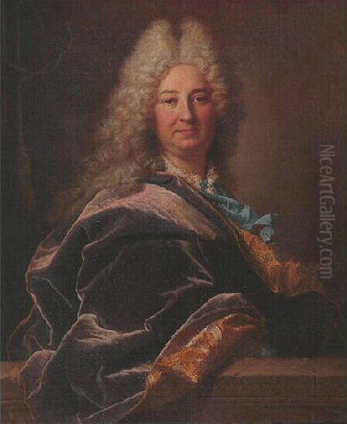 Portrait of Antoine Bernard Bouhier (1672-1746) Oil Painting by Hyacinthe Rigaud
