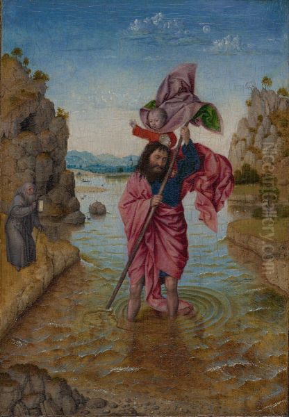 Saint Christopher Oil Painting by Jan Van Eyck