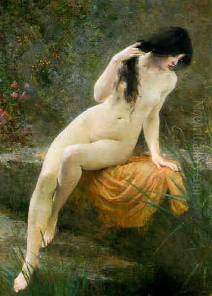 The Bather Oil Painting by Jules Laurens