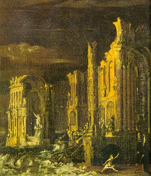 A description of the fall of Atlantis Oil Painting by Monsu Desiderio