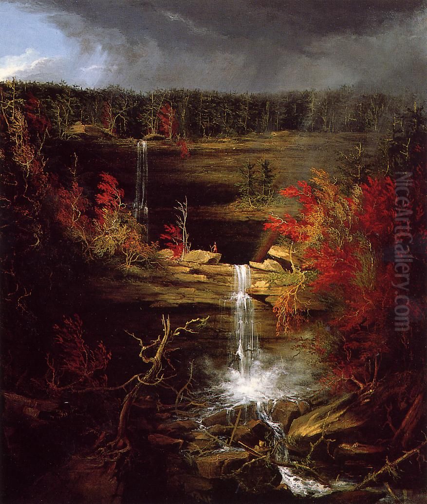 Kaaterskill Falls Oil Painting by Thomas Cole
