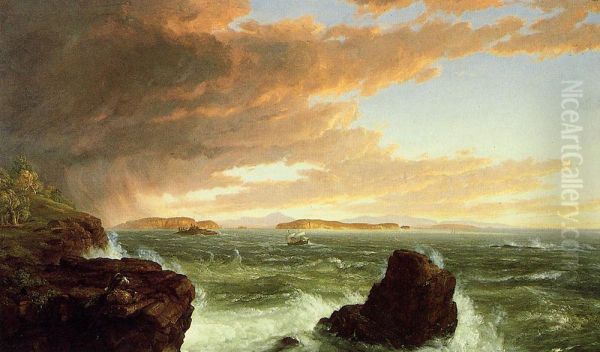 View Across Frenchman's Bay From Mt. Desert Island, After A Squall Oil Painting by Thomas Cole