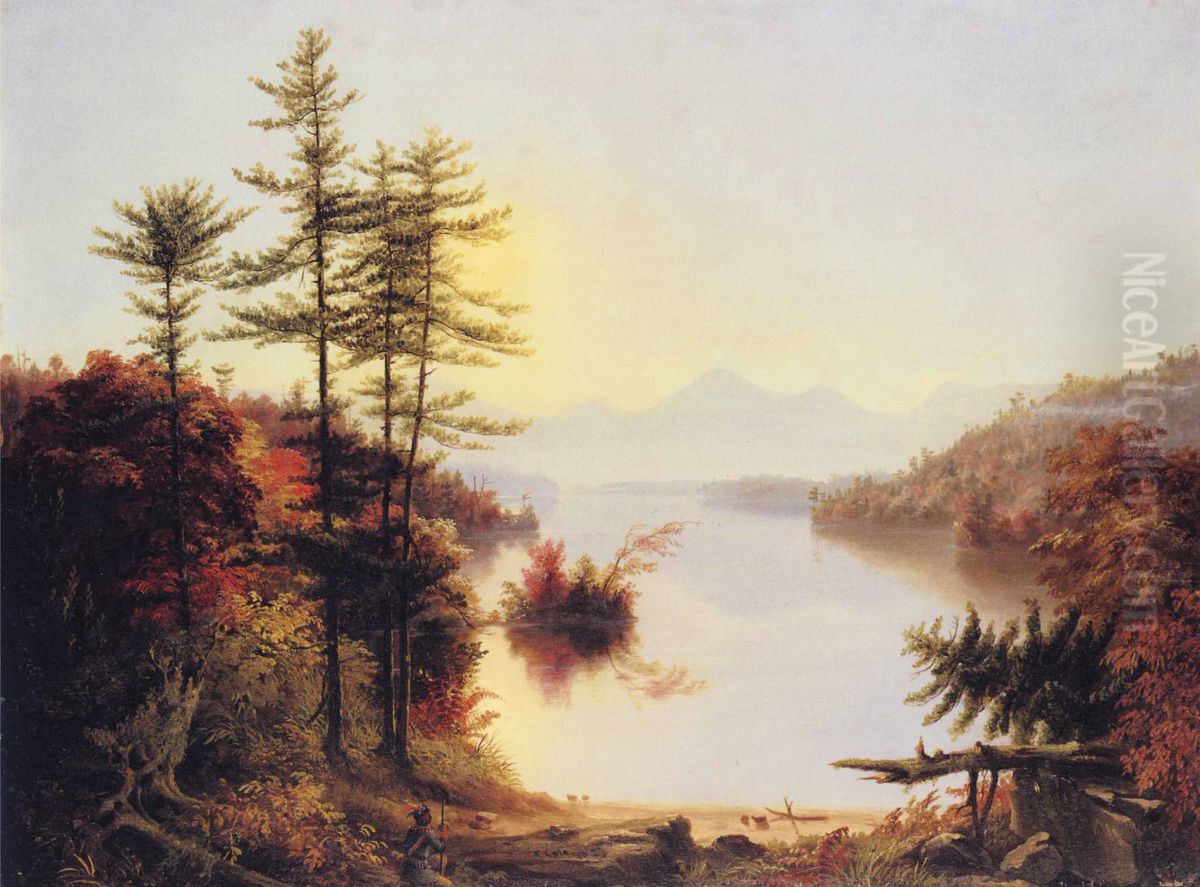 View on Lake Winnipiseogee Oil Painting by Thomas Cole