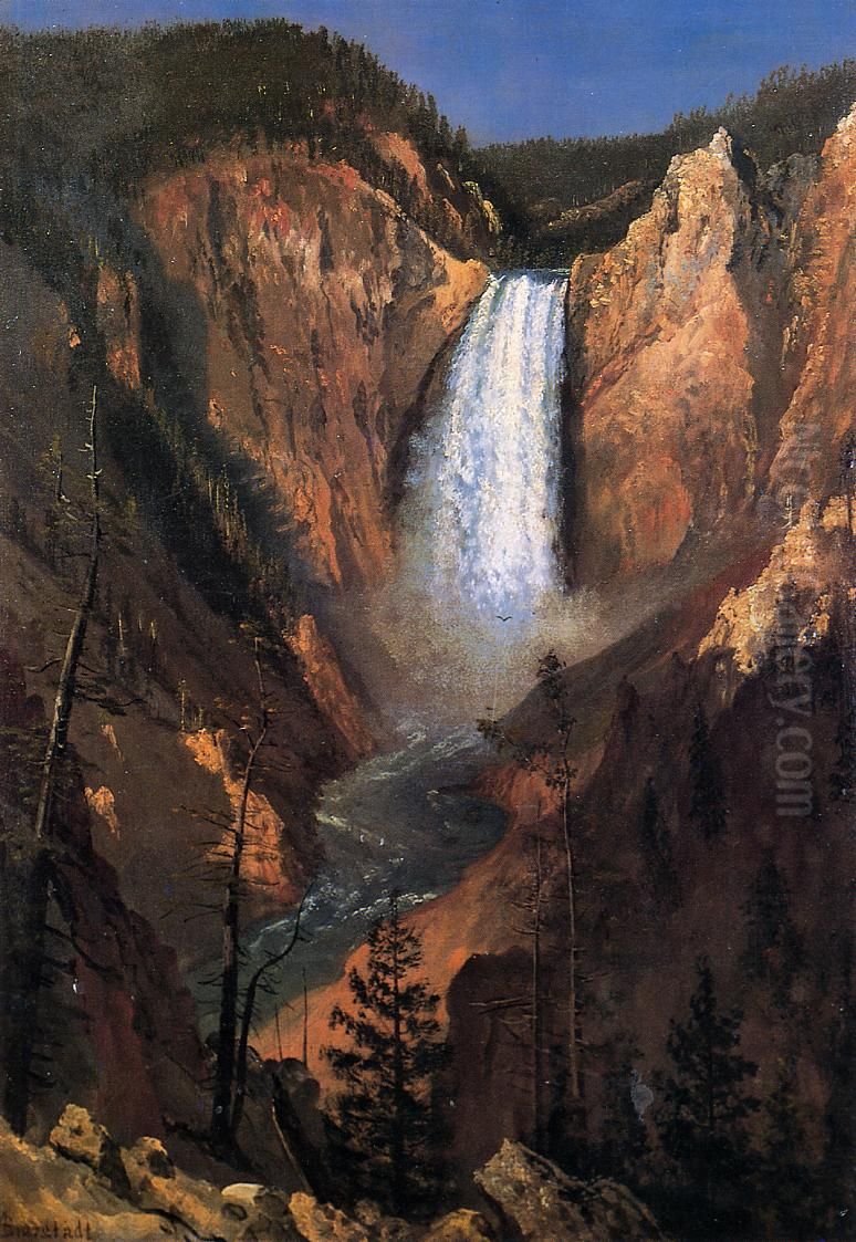 Lower Falls of the Yellowstone Oil Painting by Albert Bierstadt